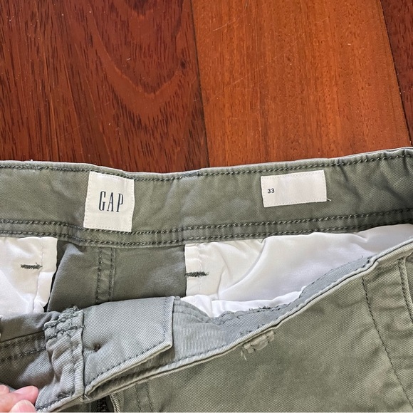 Gap 10" Cargo Shorts Mens 33 Green Flap Pockets Outdoors Hiking B6 - Picture 4 of 4